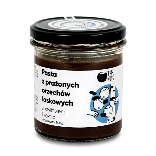 PASTA Z  ORZECHÓW LASKOWYCH Z KSYLITOLEM I KAKAO 300g - TREE NUTS