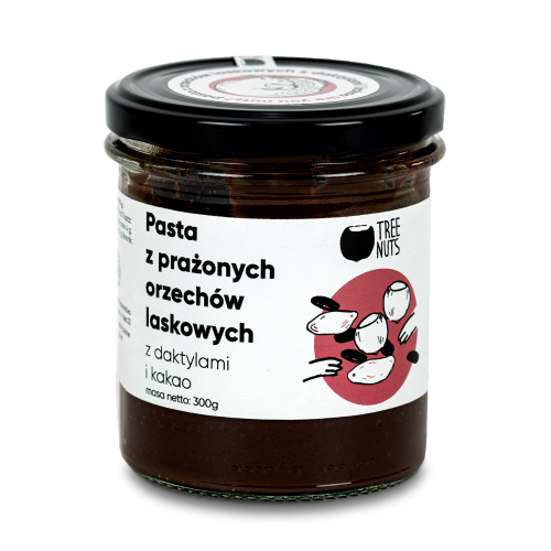 PASTA Z  ORZECHÓW LASKOWYCH Z DAKTYLAMI I KAKAO 300g - TREE NUTS